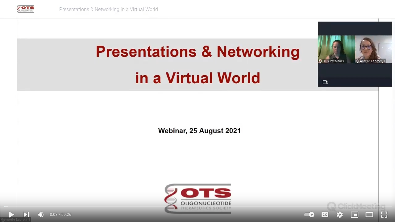 Presentations & Networking in a Virtual World